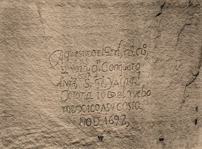 Historic Spanish Record of the Conquest; South Side of Inscription Rock, N. M. by Timothy H. OSullivan